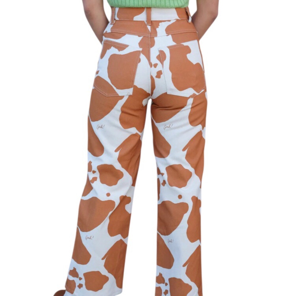 Women's 29 Lisa Says Gah Brown Cow Robyn Jean Jeans Pants Printed